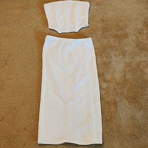 Off white top and skirt set
